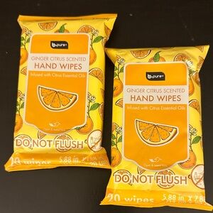 2 bpure Ginger Citrus Scented Hand Wipes (Set of 2 items)